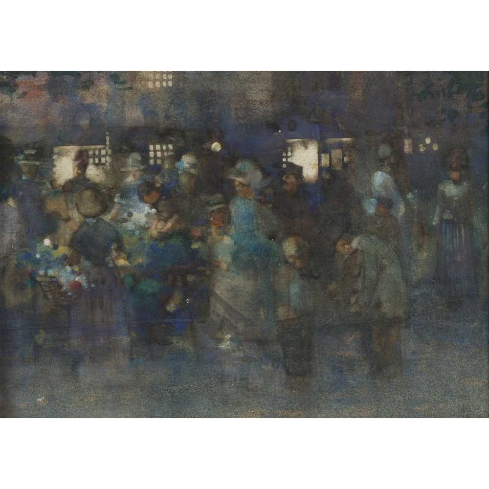 Appraisal: JAMES WATTERSTON HERALD SCOTTISH - EVENING MARKET watercolour cm in