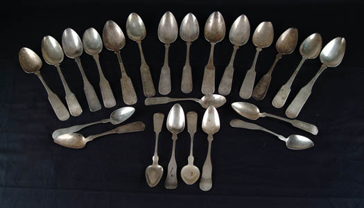 Appraisal: -PIECES OF COIN SILVER Lot consists of nine - spoons