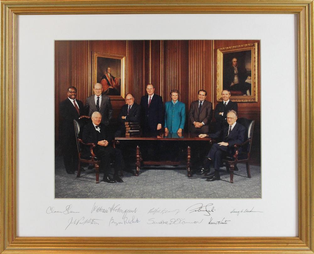 Appraisal: CIRCA SUPREME COURT PHOTOGRAPH SIGNED BY ALL NINE JUSTICES Photograph