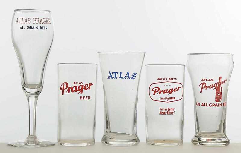 Appraisal: Lot of Atlas Prager Enameled Beer Glasses All are different