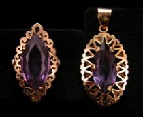 Appraisal: K Corundum Ring Pendant Set Each item hallmarked with Egyptian