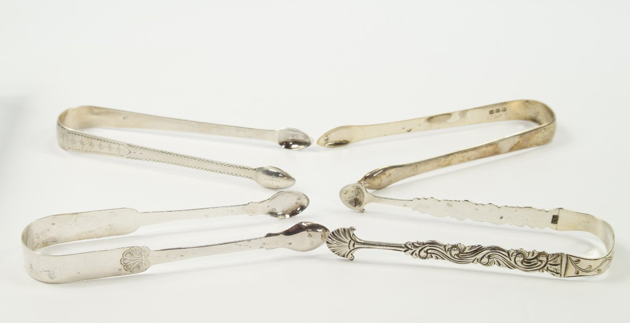 Appraisal: A pair of George III silver sugar tongs with bright