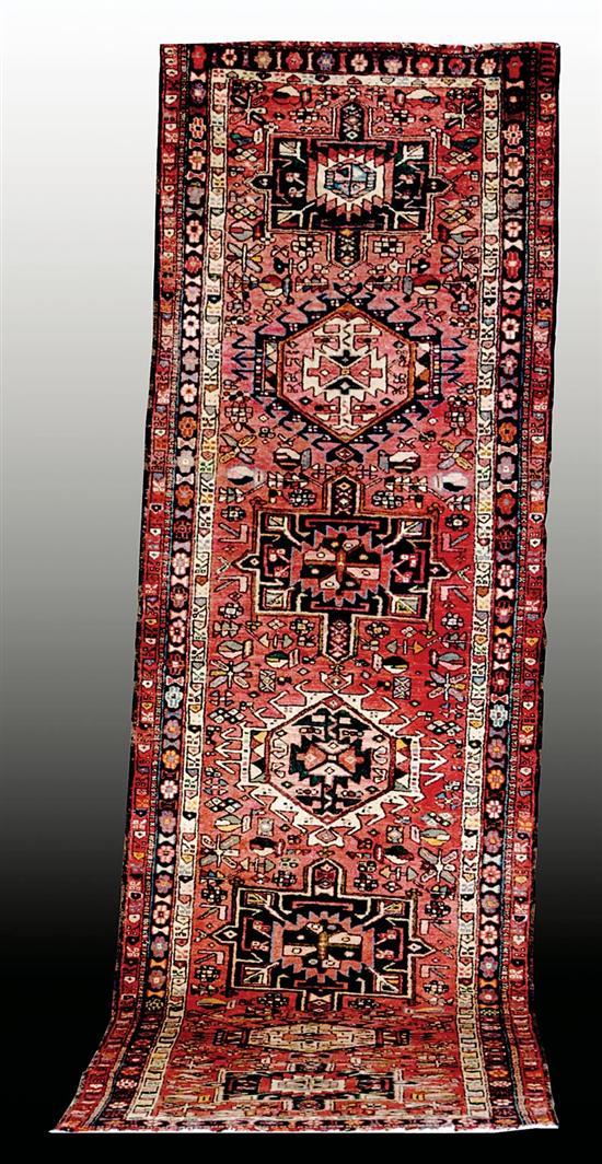 Appraisal: Persian Heriz runner circa s ' x '