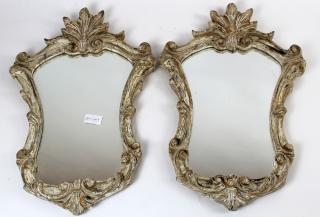 Appraisal: Pair of Italian shield form mirrors Pair of Italian shield