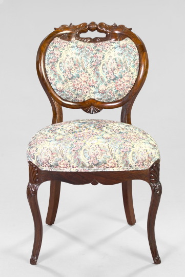 Appraisal: Victorian Rococo Revival Rosewood Sidechair mid- th century of balloon-back