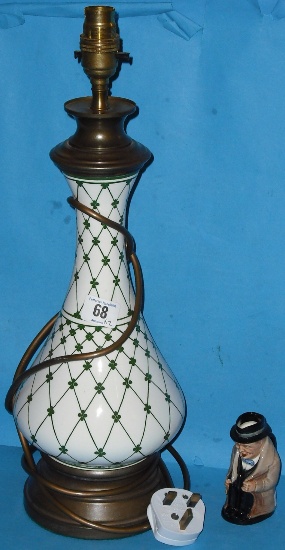 Appraisal: th Century Pottery Lamp Base and Royal Doulton Miniature Winston