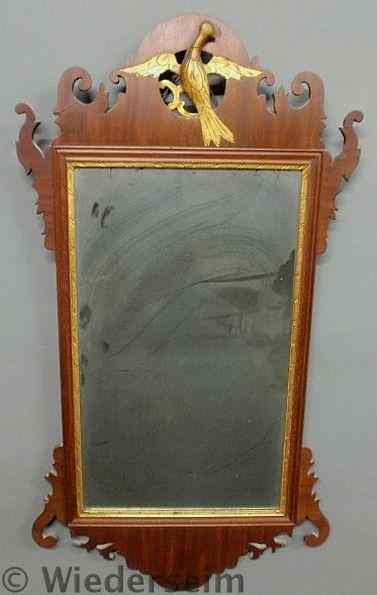 Appraisal: Chippendale mahogany mirror c with carved ears and a gilt