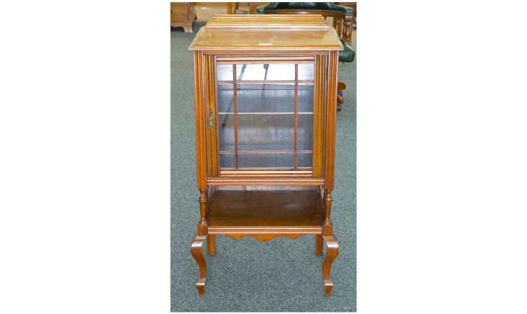 Appraisal: Small Edwardian Display Cabinet Glazed Door With Single Shelf Interior