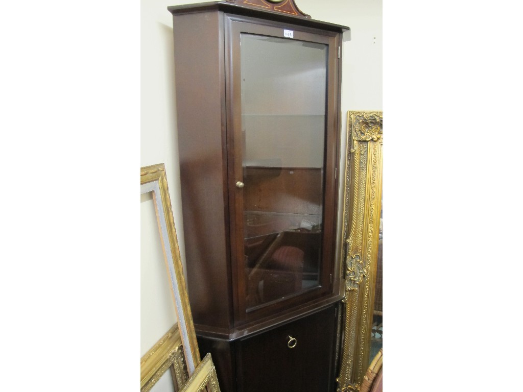 Appraisal: Stag Minstrel glazed corner cabinet