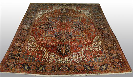 Appraisal: HERIZ CARPET Persia circa feet inches x feet Condition Moth