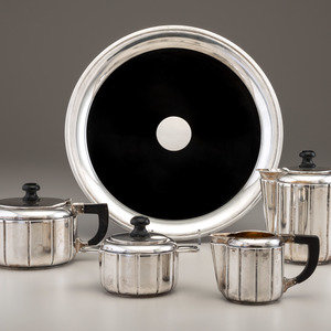 Appraisal: Art Deco Continental Early th Century Four-Piece Tea and Coffee