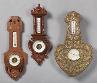 Appraisal: Group of Three French Barometers early th c o Group