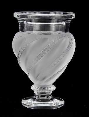 Appraisal: A Lalique Pedestal Vase A clear and frosted glass pedestal