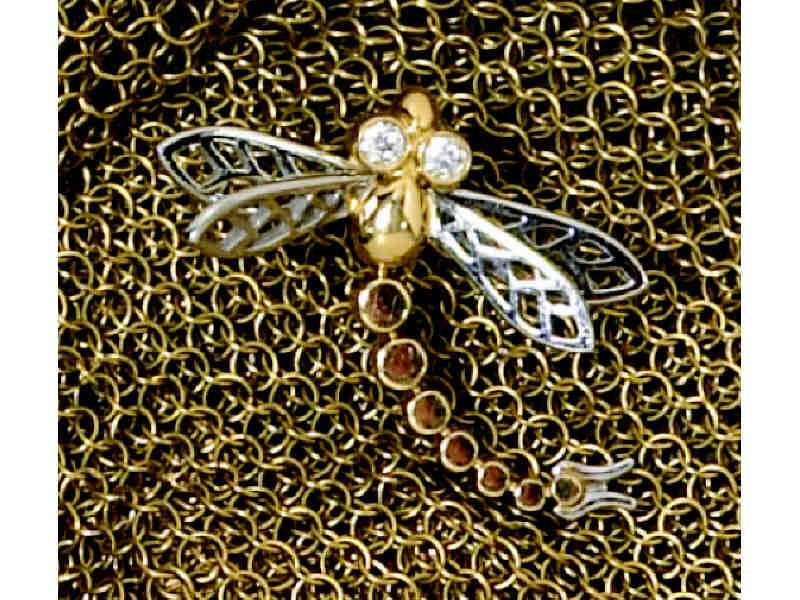 Appraisal: FIREFLY PIN AND BUTTERFLY PIN Firefly k yellow gold pin