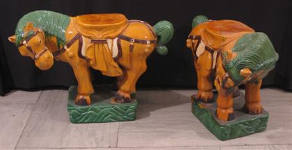 Appraisal: Pair of ceramic horses H in L in