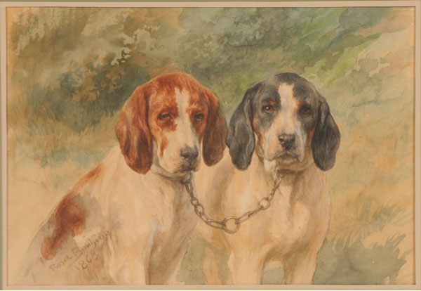 Appraisal: Rosa Bonheur French - A pair of tame hunting dogs