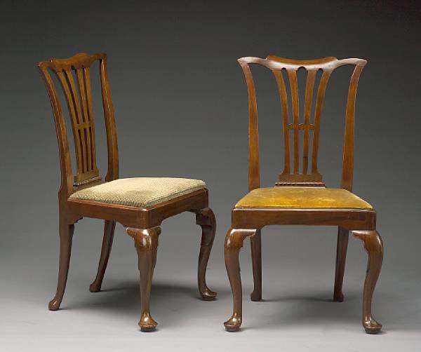 Appraisal: A set of five George II mahogany chairs mid th