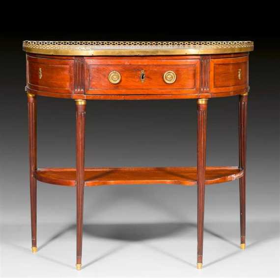 Appraisal: CONSOLE DESSERTE Louis XVI probably by F SCHEY Fidelis Schey