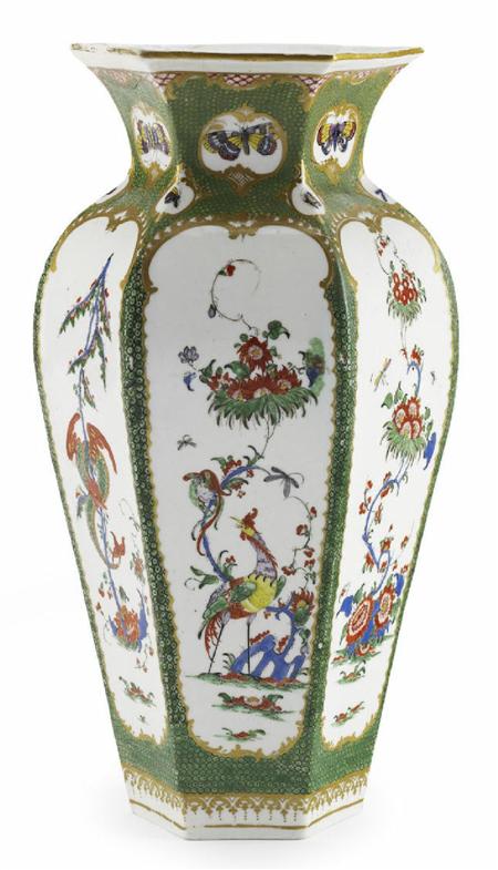 Appraisal: A rare Bristol porcelain vase circa of hexagonal form with