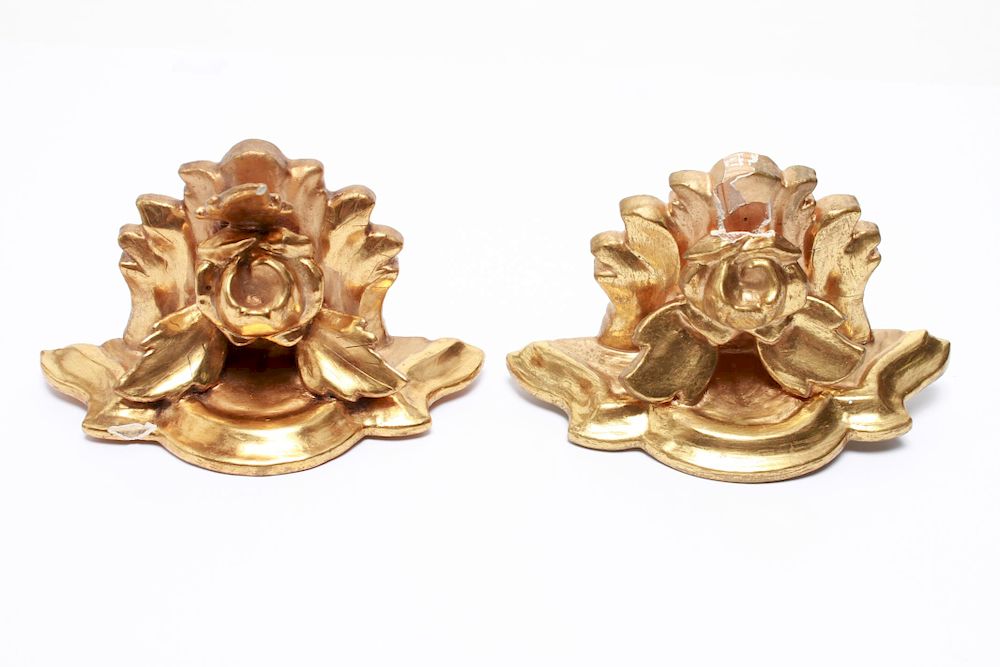 Appraisal: Italian Rococo Manner Giltwood Wall Brackets Pair Pair of Italian