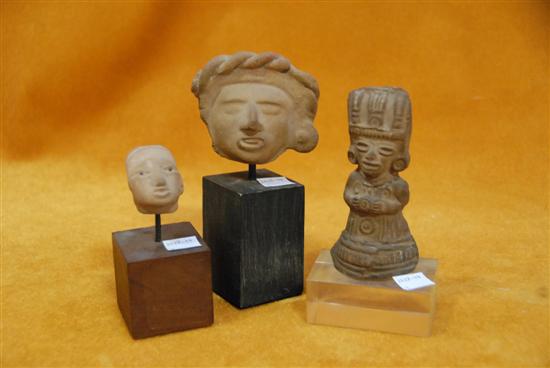 Appraisal: GROUP OF THREE PRE-COLUMBIAN FRAGMENTS THE LARGEST h From a