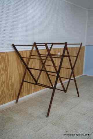 Appraisal: Antique Large Wooden Folding Drying RackProduced for household use is