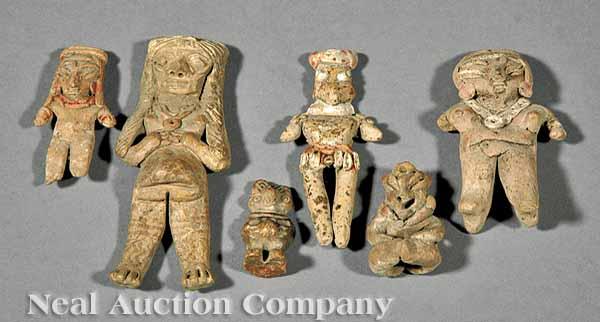 Appraisal: A Group of Six Chupicuaro Pottery Human and Animal Form