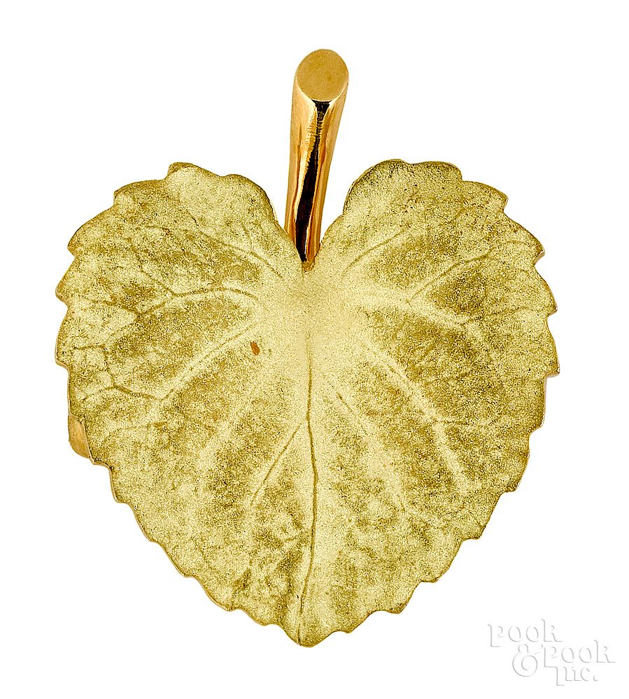 Appraisal: Tiffany Co K yellow gold violet leaf brooch Exclusive on