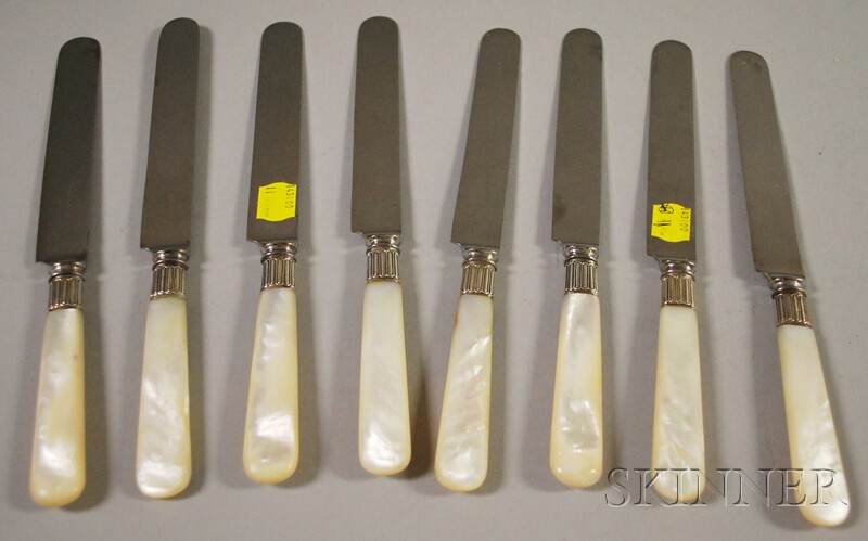 Appraisal: Set of Eight Tiffany Co Mother-of-pearl-handled Dinner Knives