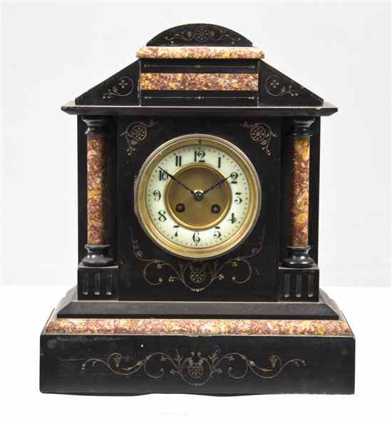 Appraisal: A Victorian Slate Mantel Clock having a domed top over