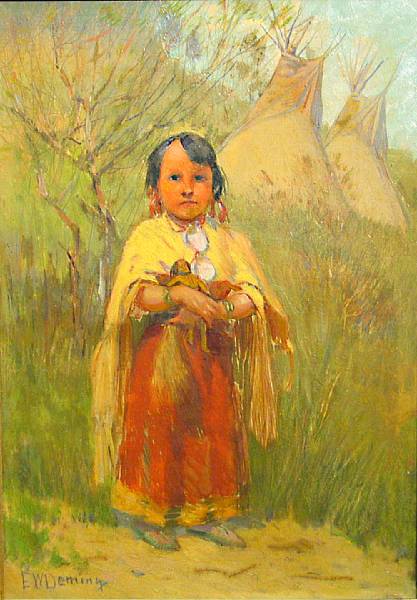 Appraisal: Edwin Willard Deming American - Indian child with doll signed