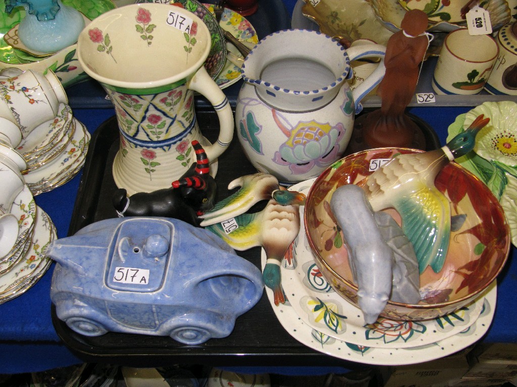 Appraisal: Tray lot of assorted ceramics etc to include Sadler teapot