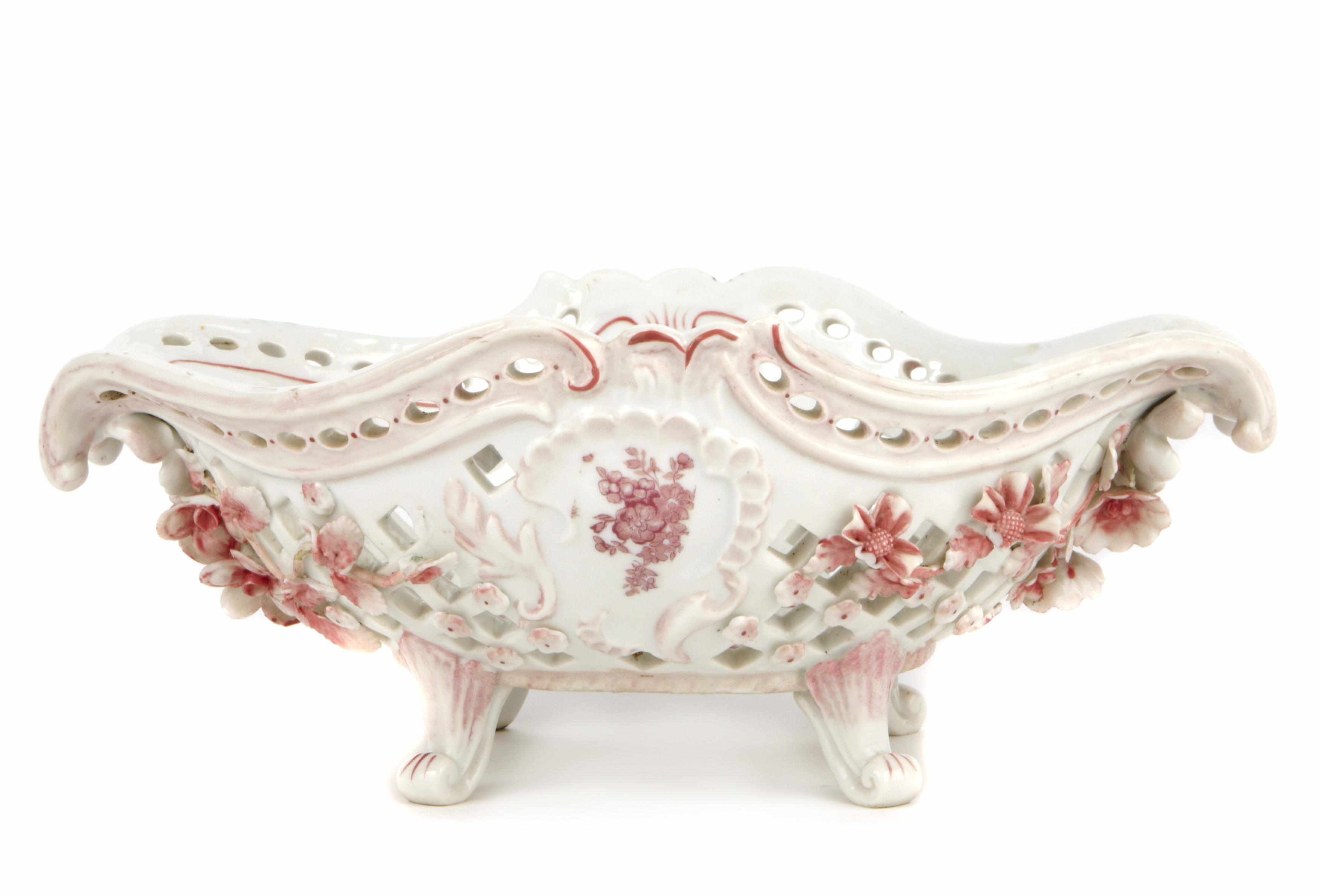 Appraisal: A Meissen style reticulated porcelain bowl height in width in