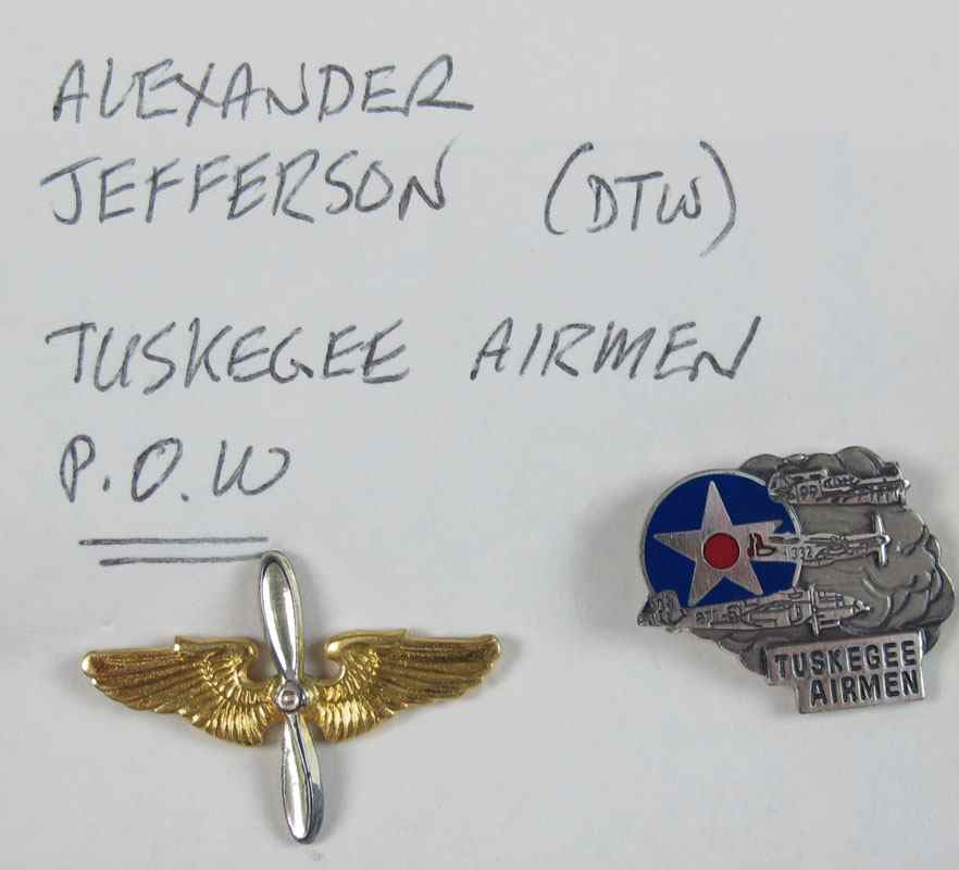 Appraisal: ALEXANDER JEFFERSON TUSKEGEE P O W AVIATION PINS To include