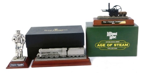 Appraisal: Three Fine Art miniatures comprising a Royal Hampshire Flying Scotsman