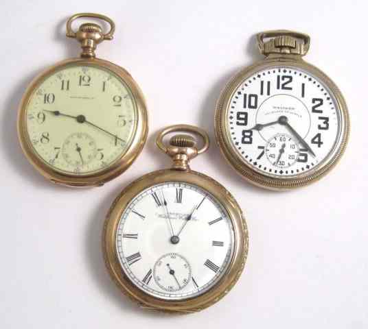 Appraisal: THREE WALTHAM OPENFACE POCKET WATCHES model grade size jewels c