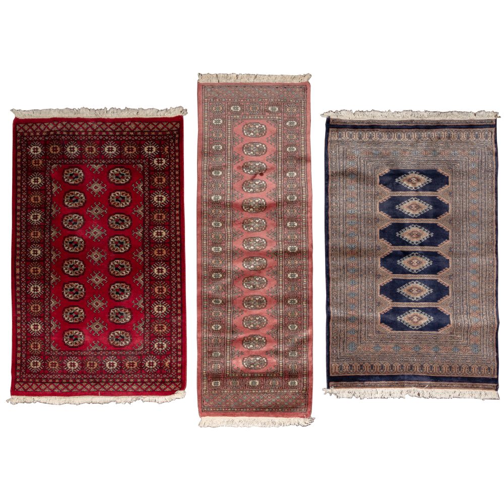 Appraisal: WOOL RUG ASSORTMENT Bokhara style motif including in hues of