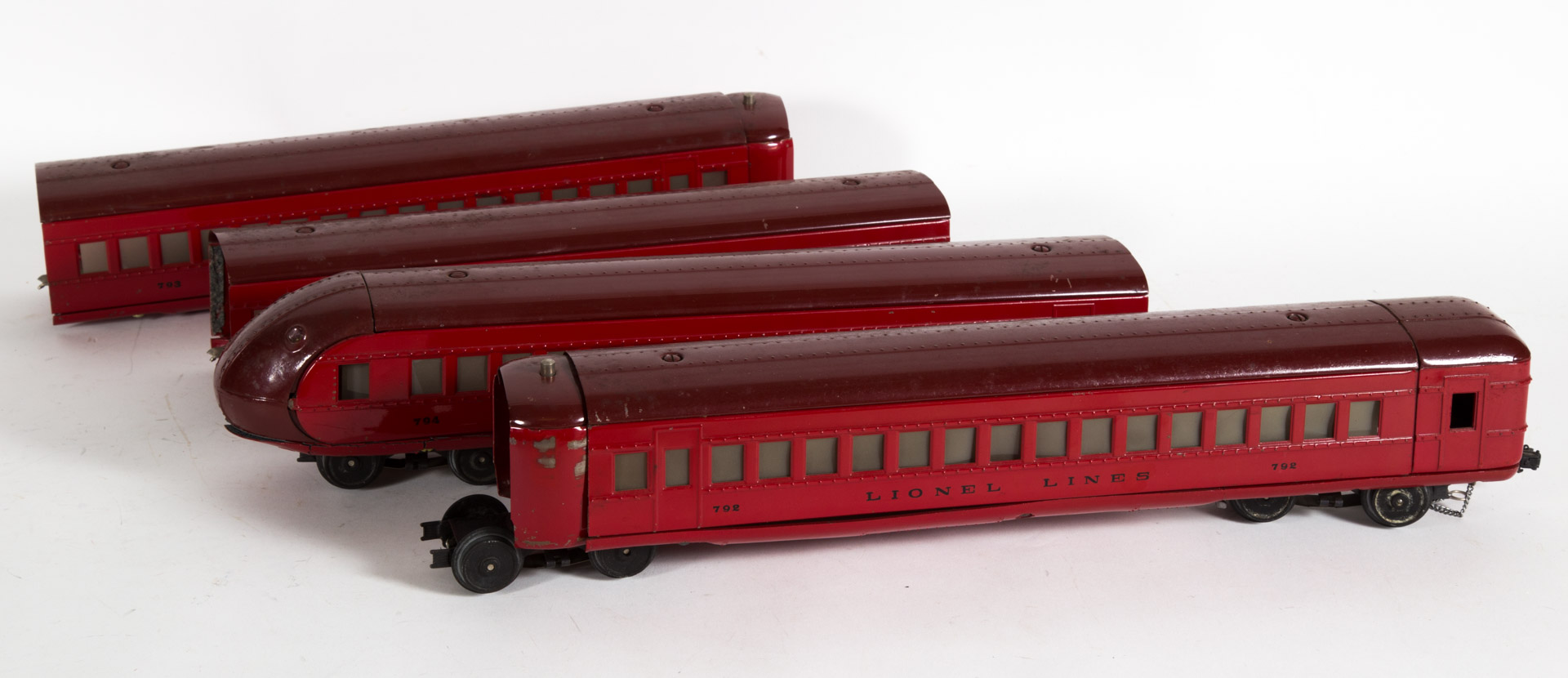 Appraisal: Four Lionel Rail Chief passenger cars includes one two and