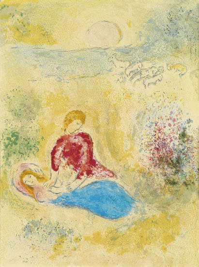 Appraisal: MARC CHAGALL L'Arondelle Color lithograph x mm x inches full