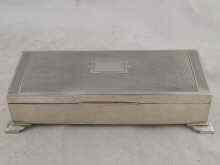 Appraisal: An Art Deco silver cigarette box hallmarked Birmingham approx x