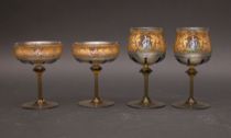 Appraisal: Two Pairs of Moser Wine Glasses This pair of Moser