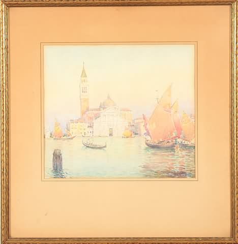 Appraisal: St Giorgio Vencice watercolor x sight SLR Venezia ' The