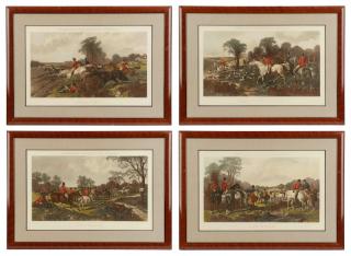 Appraisal: Four J F Herring Prints Fox Hunting Scenes After John