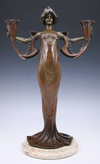 Appraisal: ALLIOT Lucien Charles Edouard French - Art Nouveau Figural Bronze