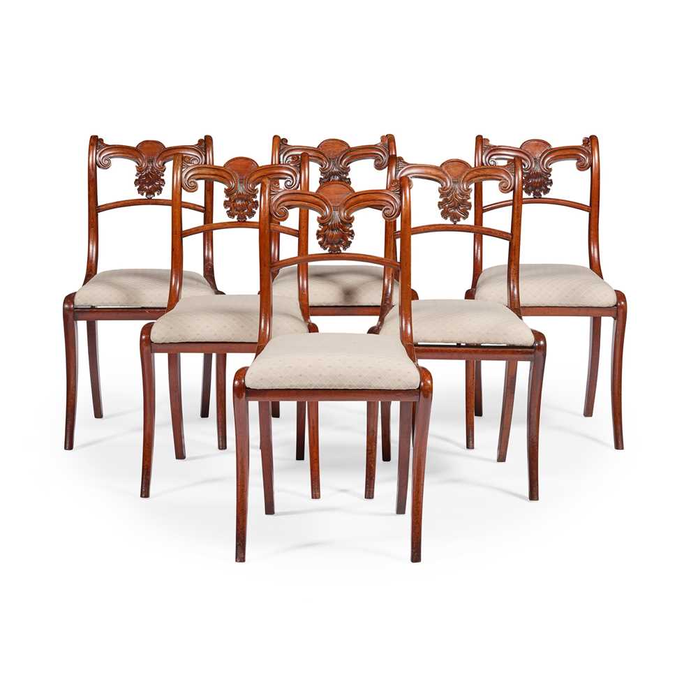 Appraisal: SET OF SIX REGENCY MAHOGANY DINING CHAIRS EARLY TH CENTURY