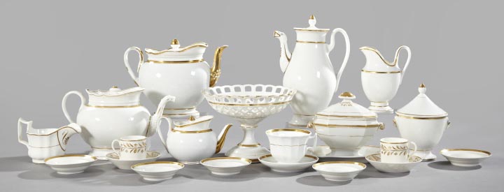 Appraisal: Good Twenty-Piece Collection of Paris White and Gold Porcelain comprised