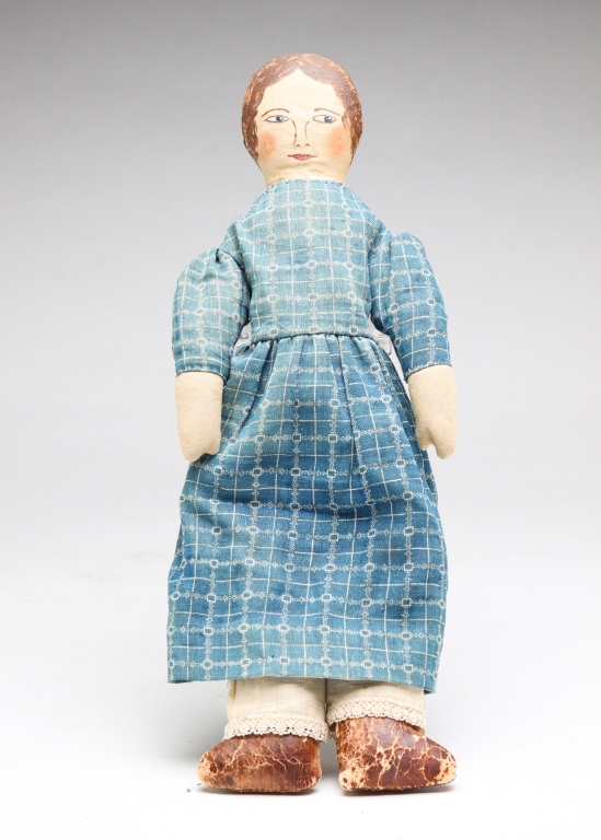 Appraisal: AMERICAN OIL CLOTH DOLL Ca - Painted hair facial features