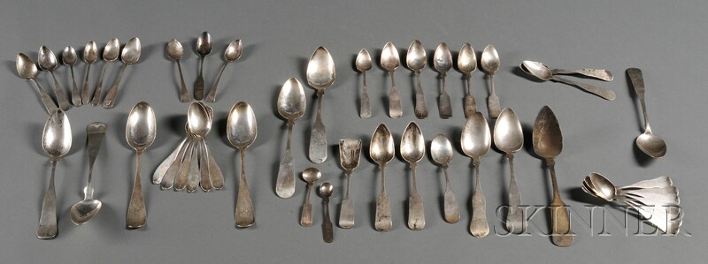 Appraisal: Group of Coin Silver Spoons various American and British makers