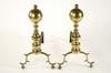 Appraisal: ANDIRONS - A pair of Chippendale style brass andirons turned