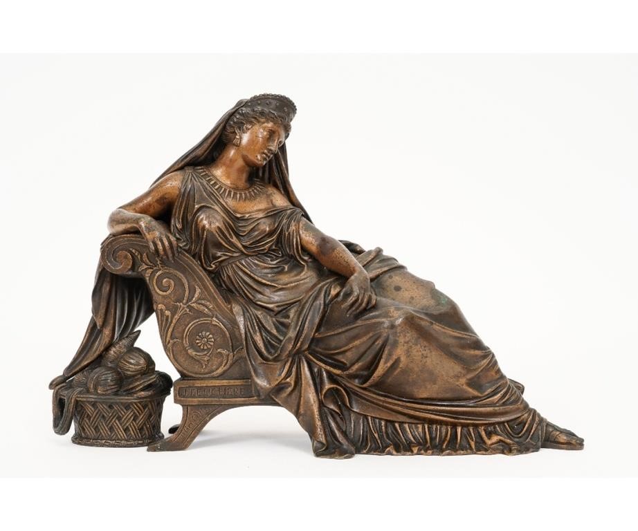 Appraisal: Jean-Jacques Feuchere - bronze th c sculpture of a woman